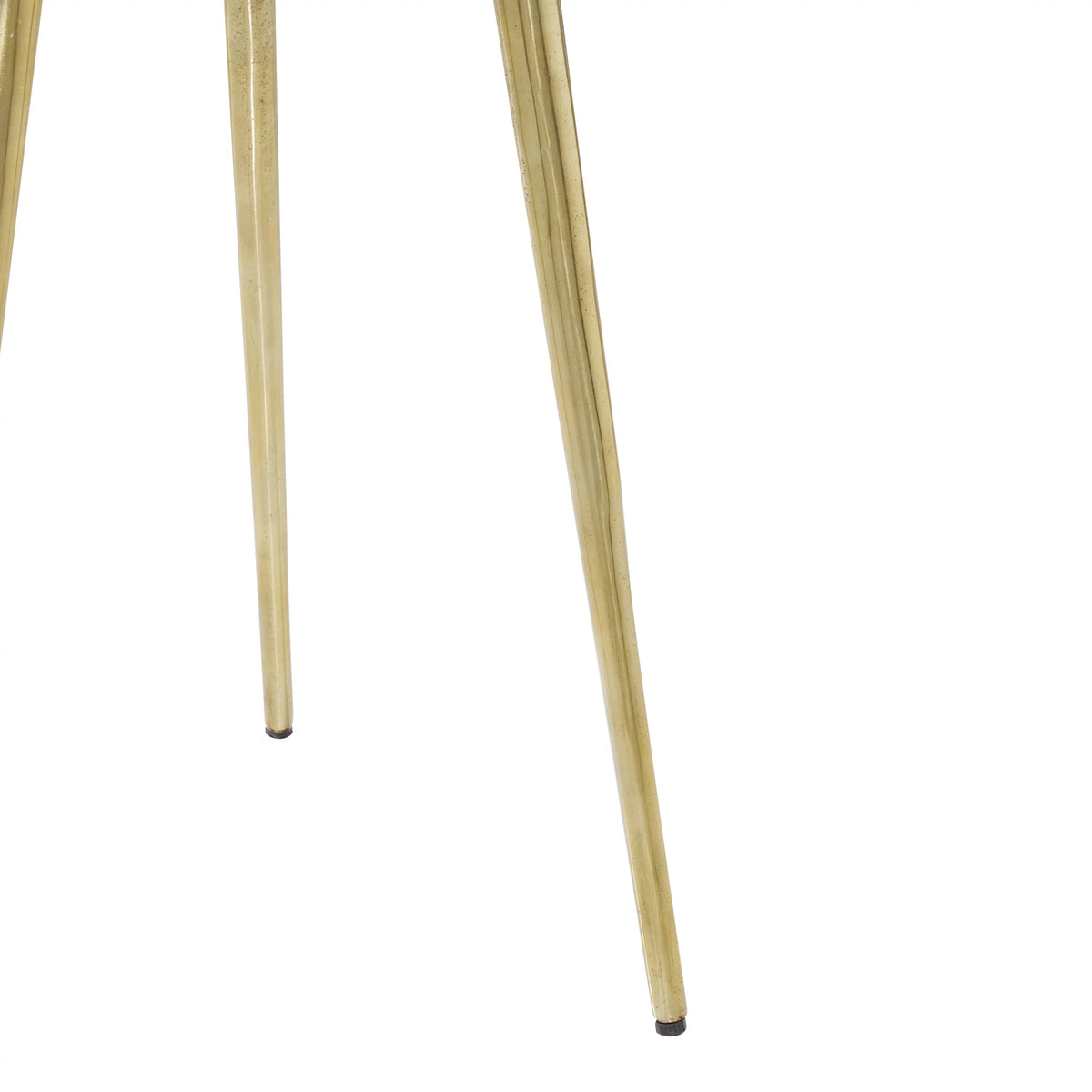15" x 20" Gold Aluminum Accent Table with Marble Top Y94327