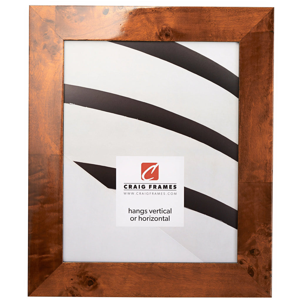 14x18 inch Honey Brown Burl Picture Frame T641