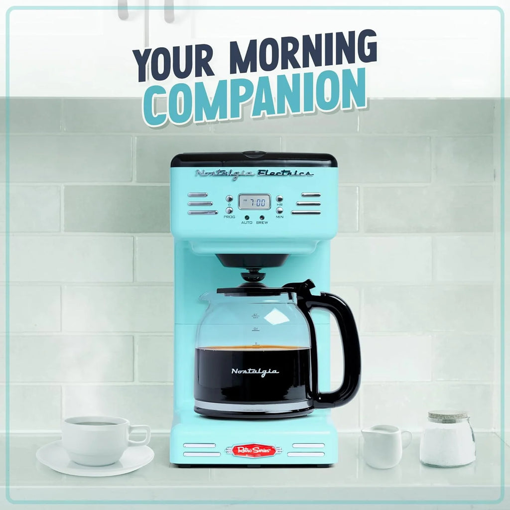 Aqua 12-Cup Programmable Retro Coffee Maker J7074