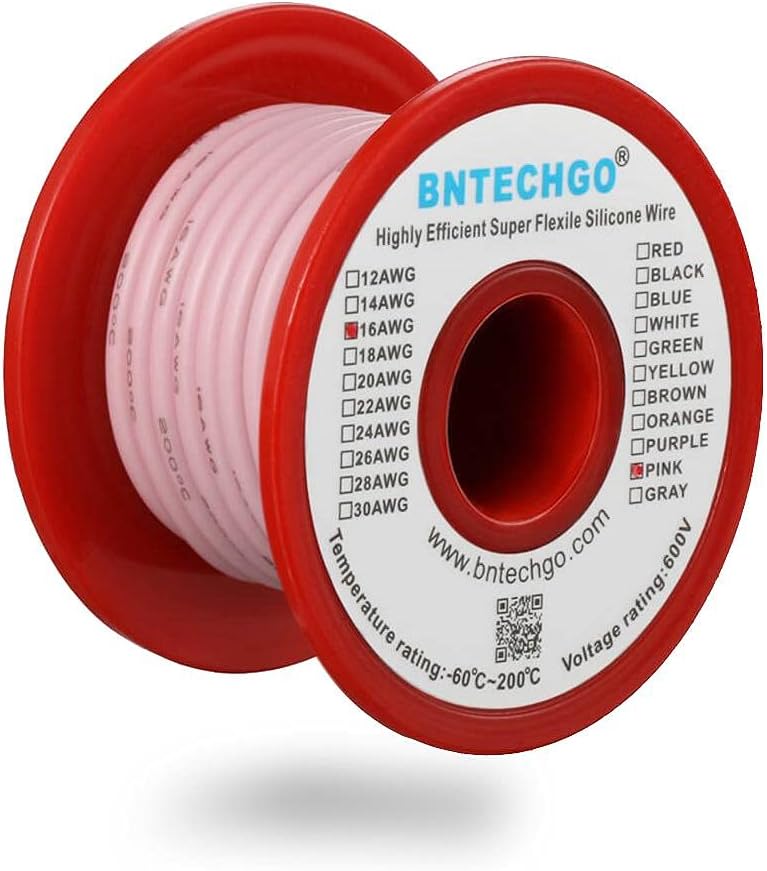 16 Gauge Silicone Wire Kit 7 Color 25 ft Stranded Tinned Copper Wire Pack of 2 J85759