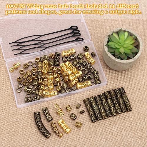 110 PCS Gold Viking Beard Beads N795