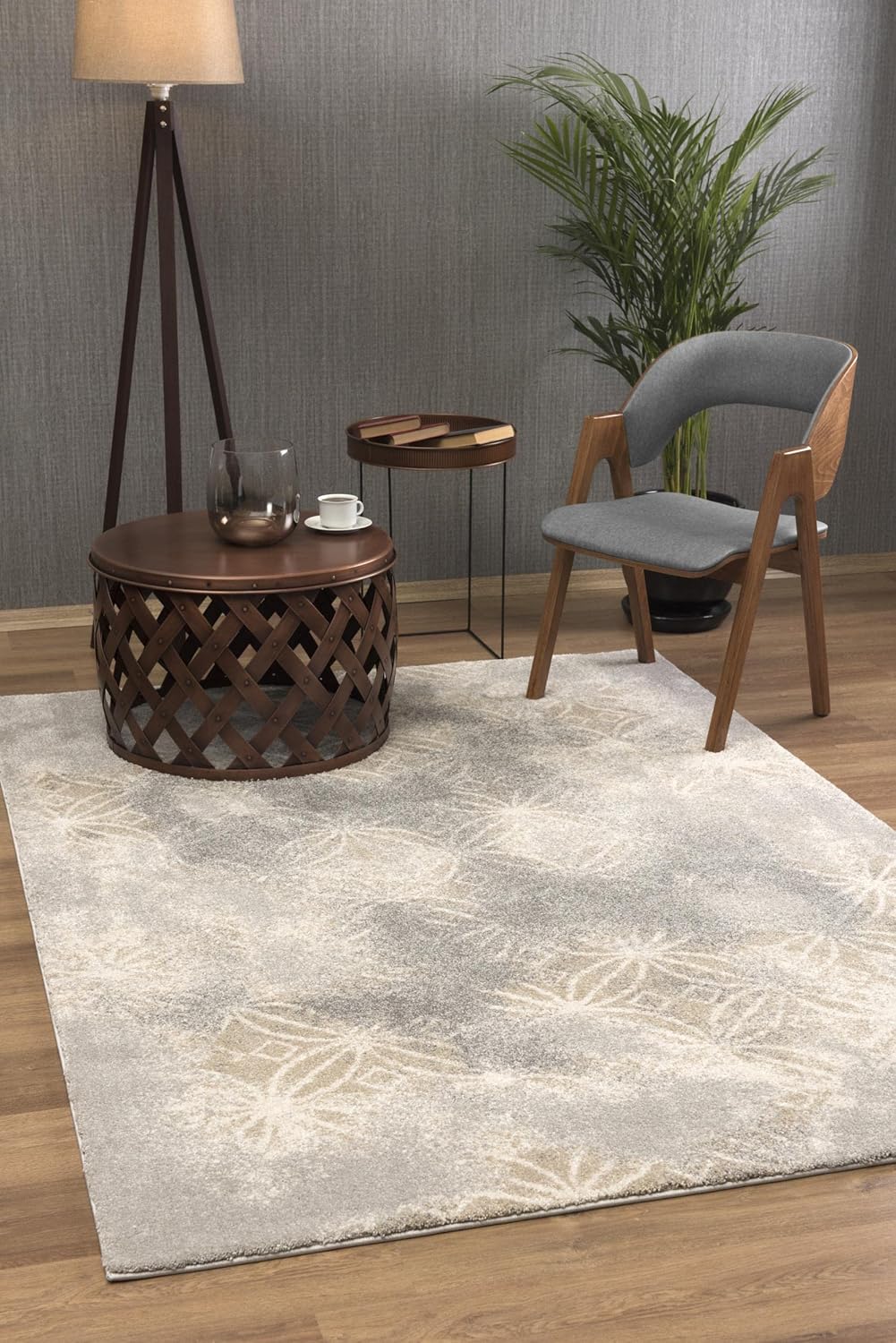 Grey Brown Plush Area Rug 4' x 6' B500858