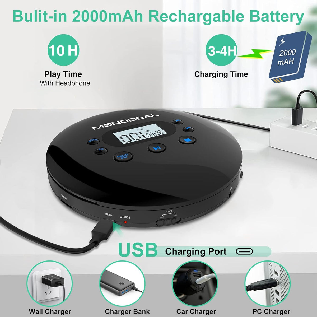 Portable CD Player with FM Transmitter U8721