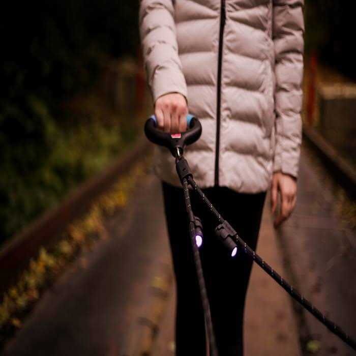 Gel Handle Rope Dog Leash with Lights C67109
