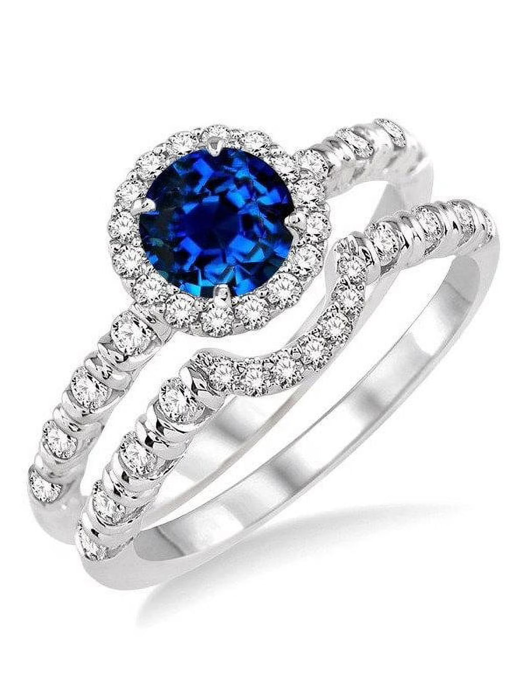 14k White Gold Diamond Wedding Set Q838485