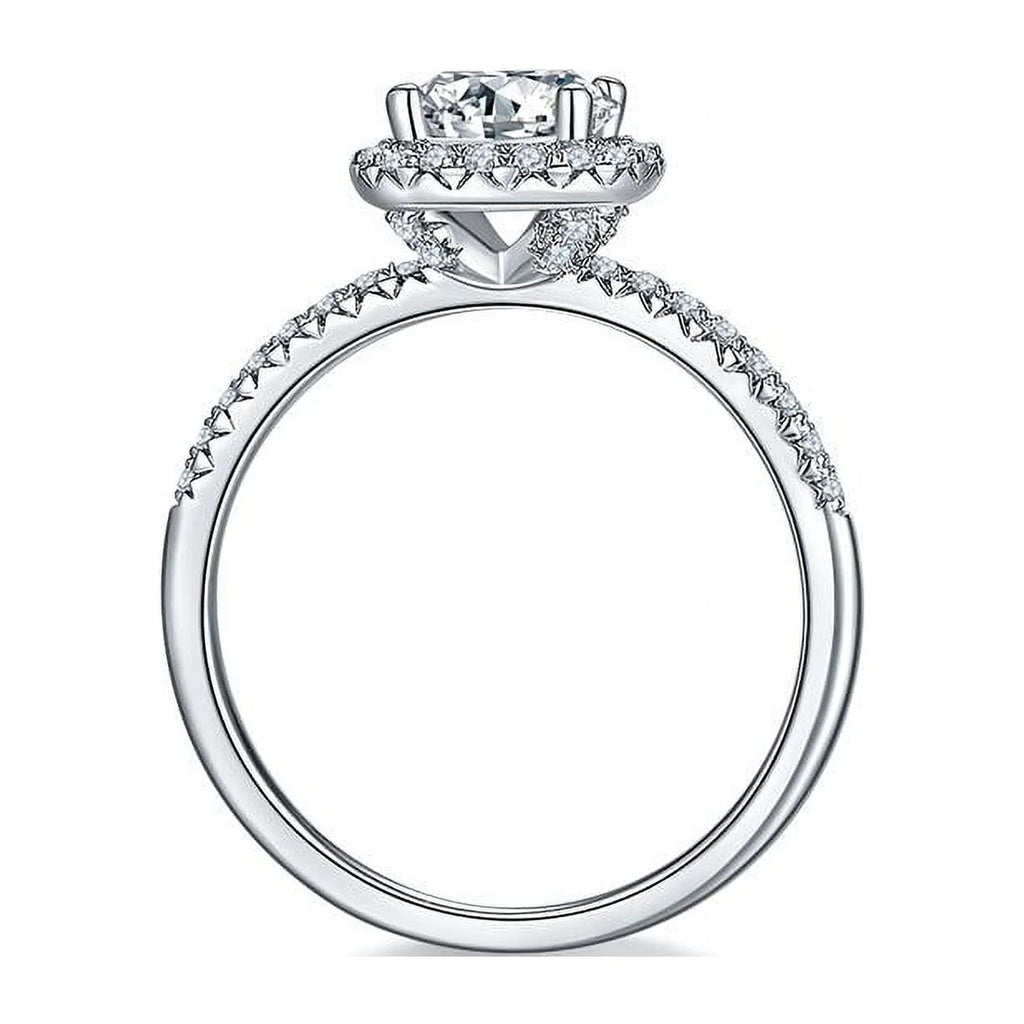 18K White Gold over Silver Moissanite Wedding Ring L942