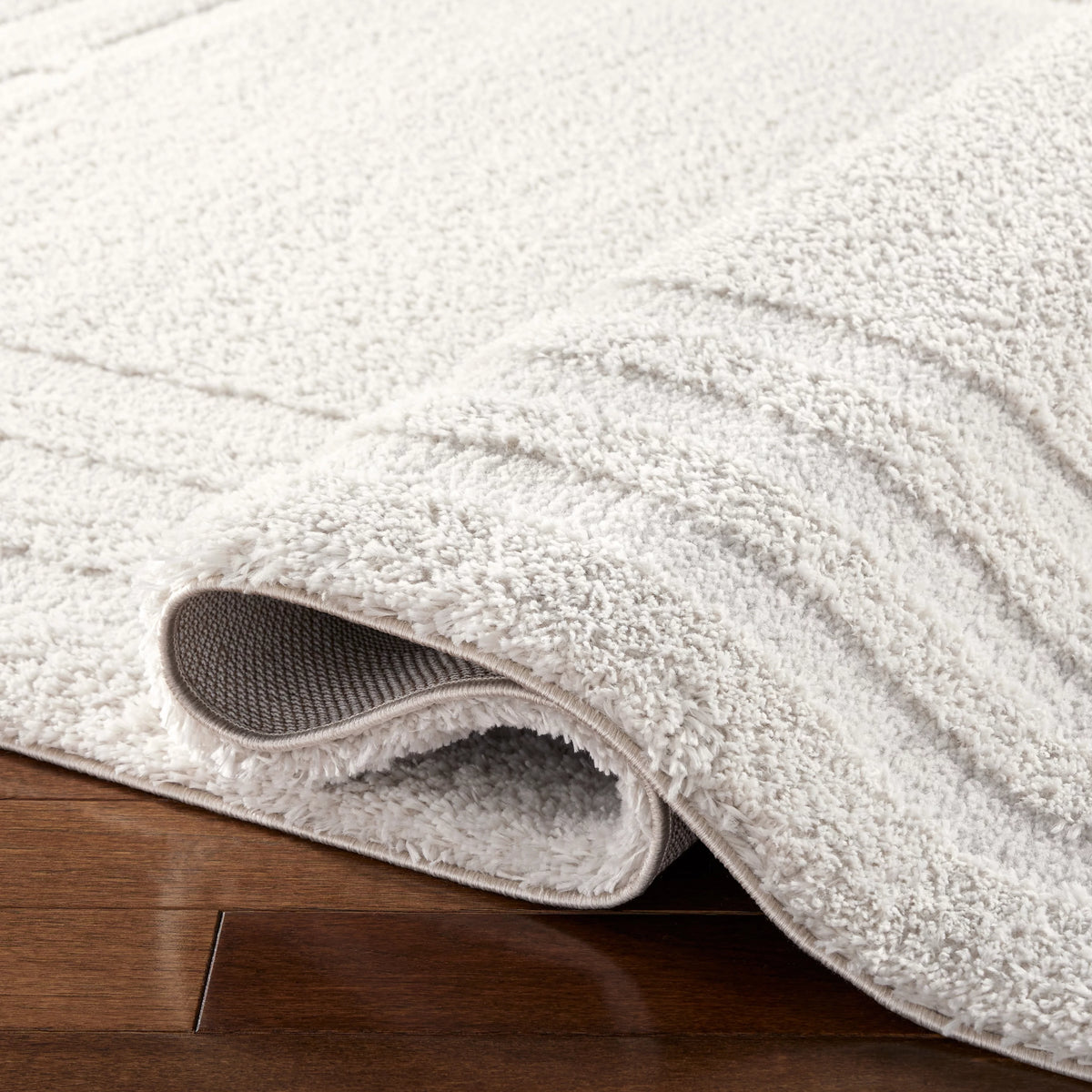 Beige Shag Area Rug 7'10"x10'2" T320166
