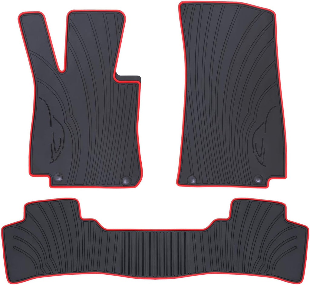 Black Red Custom Fit Car Floor Liners C956