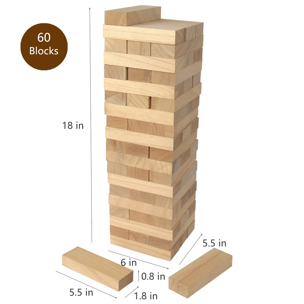 Large Wood Stacking Blocks Tumbling Timber Toy Q1546