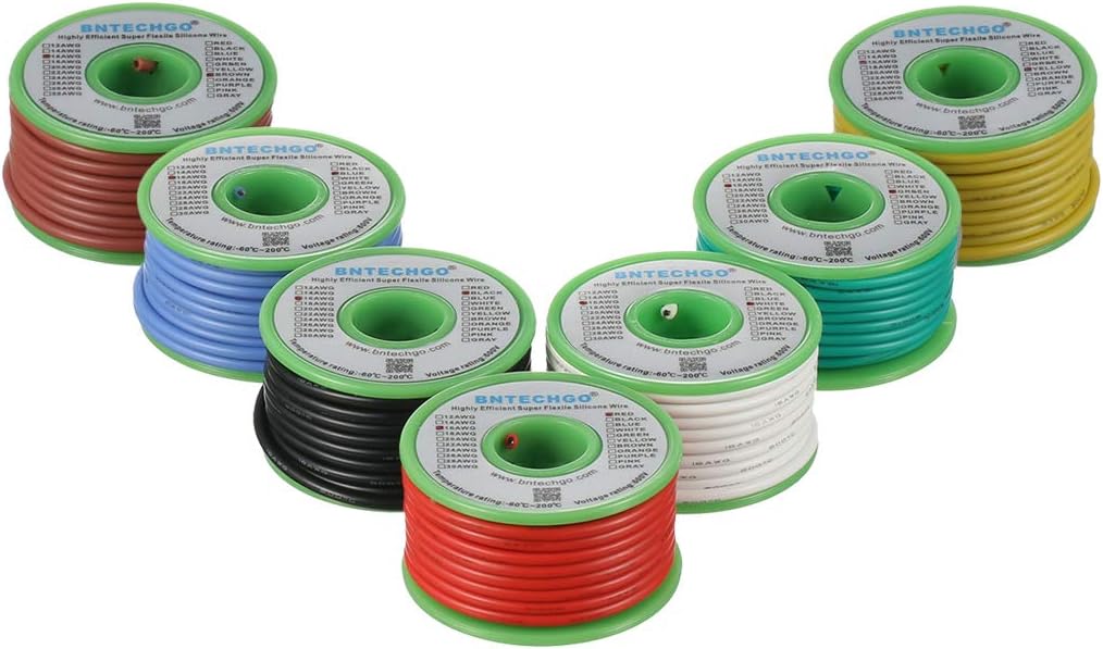 16 Gauge Silicone Wire Kit 7 Color 25 ft Stranded Tinned Copper Wire Pack of 2 J85759