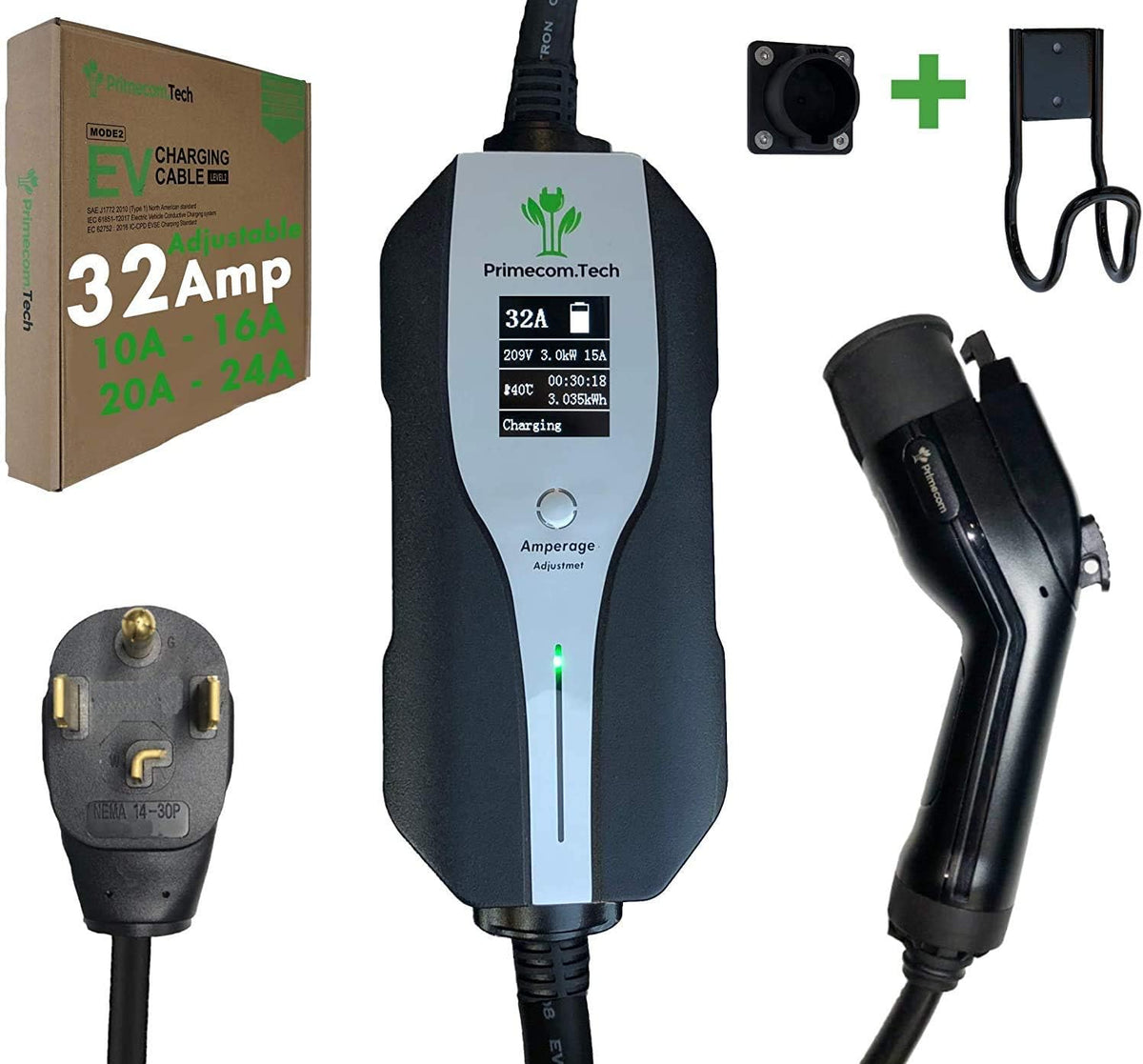 Level 2 Electric Vehicle Charger with 30Ft Cable T888