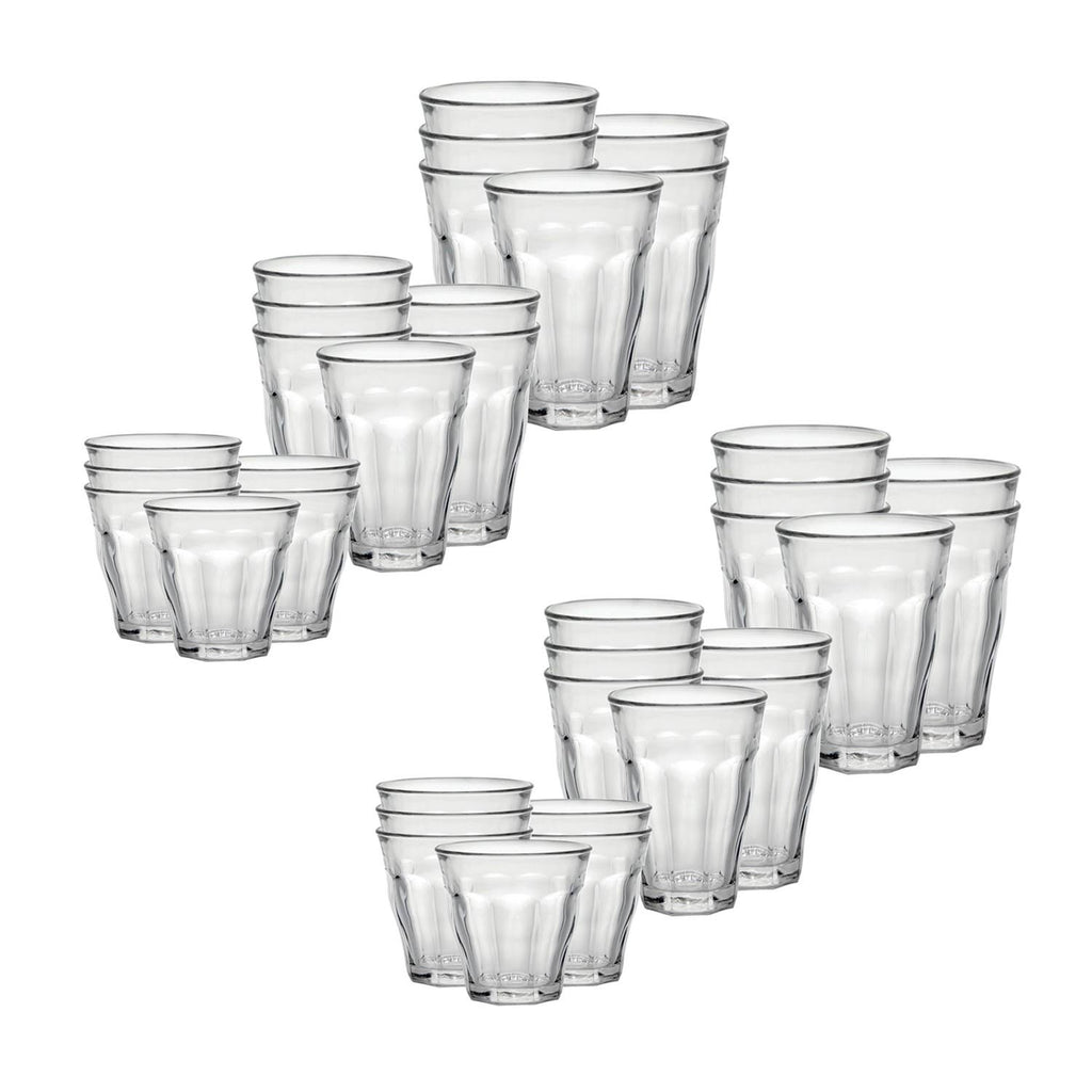 36 Piece Clear Tempered Glass Drinkware and Tumbler A566136