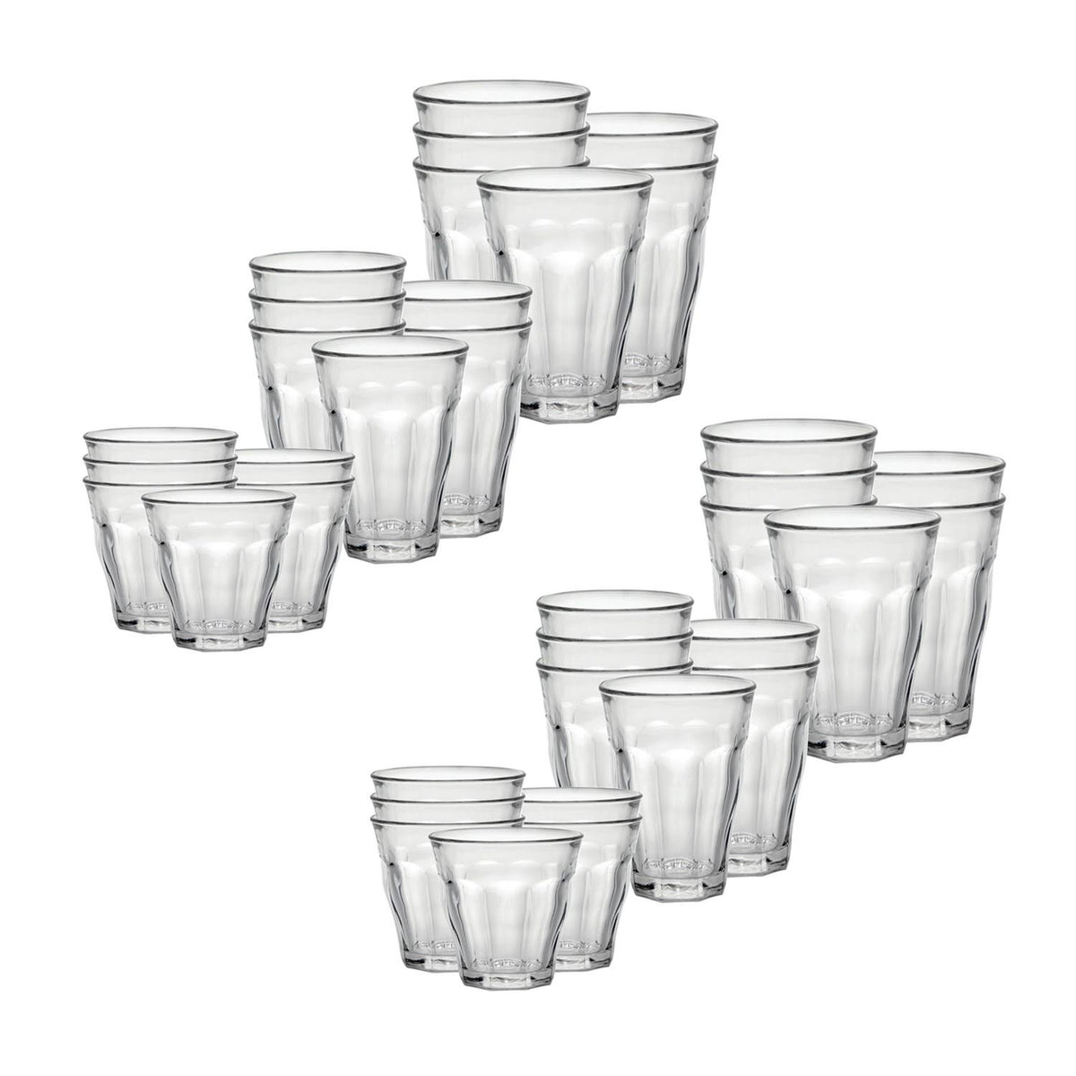 36 Piece Clear Tempered Glass Drinkware and Tumbler A566136