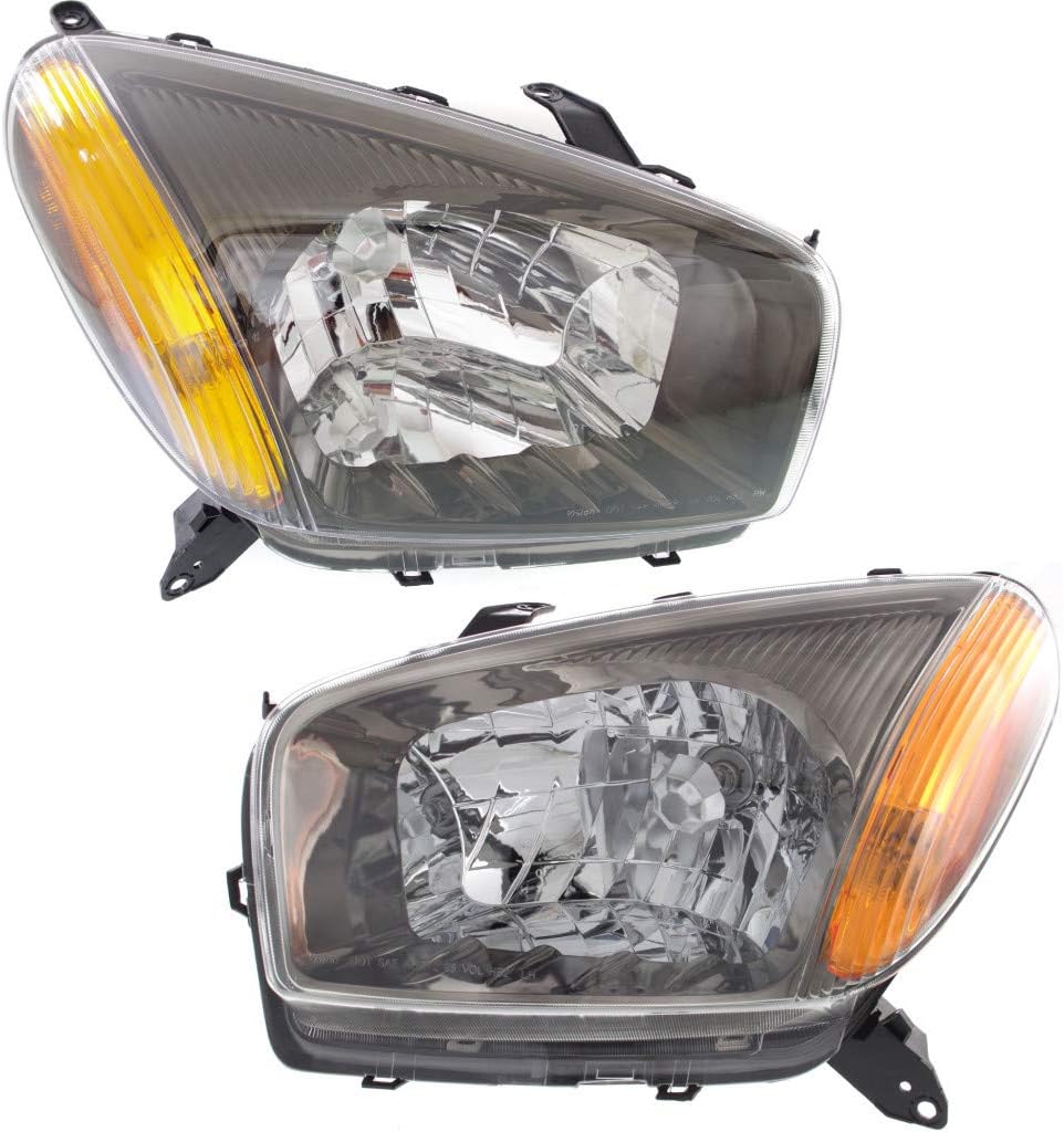 2003 Toyota RAV4 Head Light Pair Black Housing V699