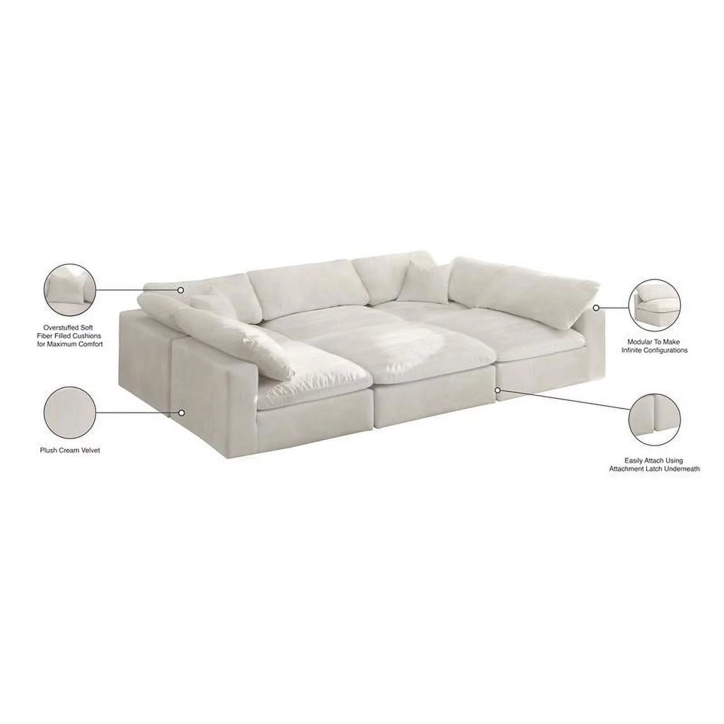 Cream Velvet Modular Sectional O30966