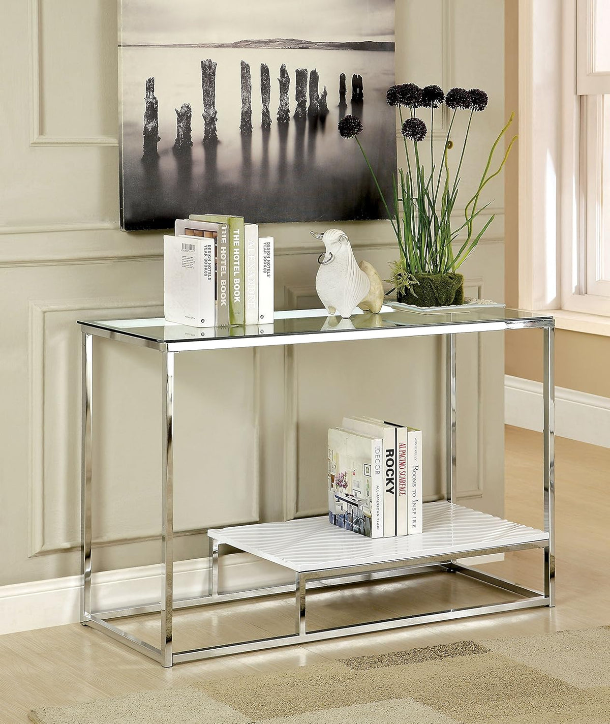 Contemporary Glass Top Sofa Table X100906