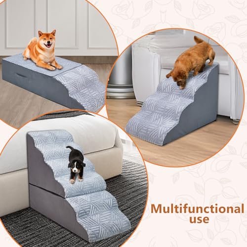Black Non-Slip Foam Dog Stairs I54320