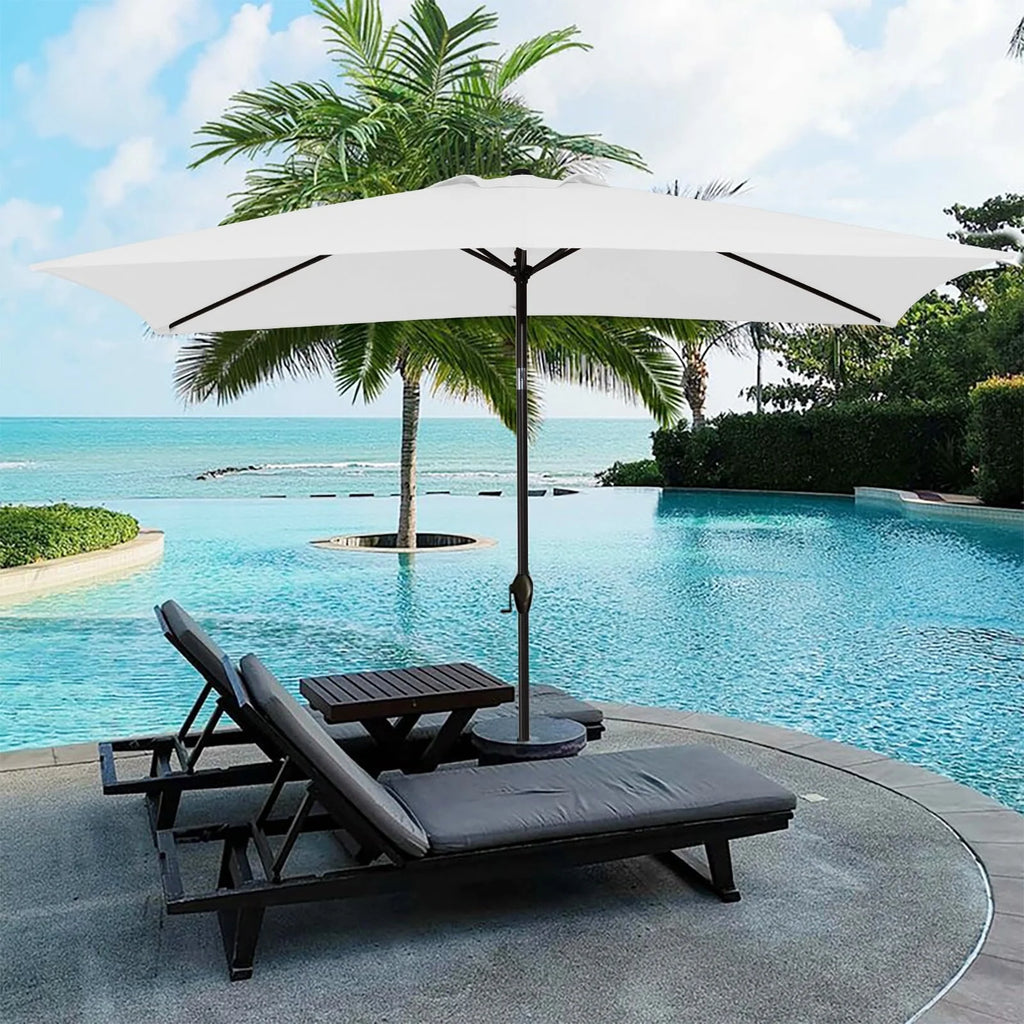 6.5' x 10' Rectangular Beige Patio Umbrella M99300