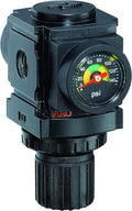 Air Regulator 1/4" NPT with Gauge, 250 psi Max Inlet, Pack of 2 K8400