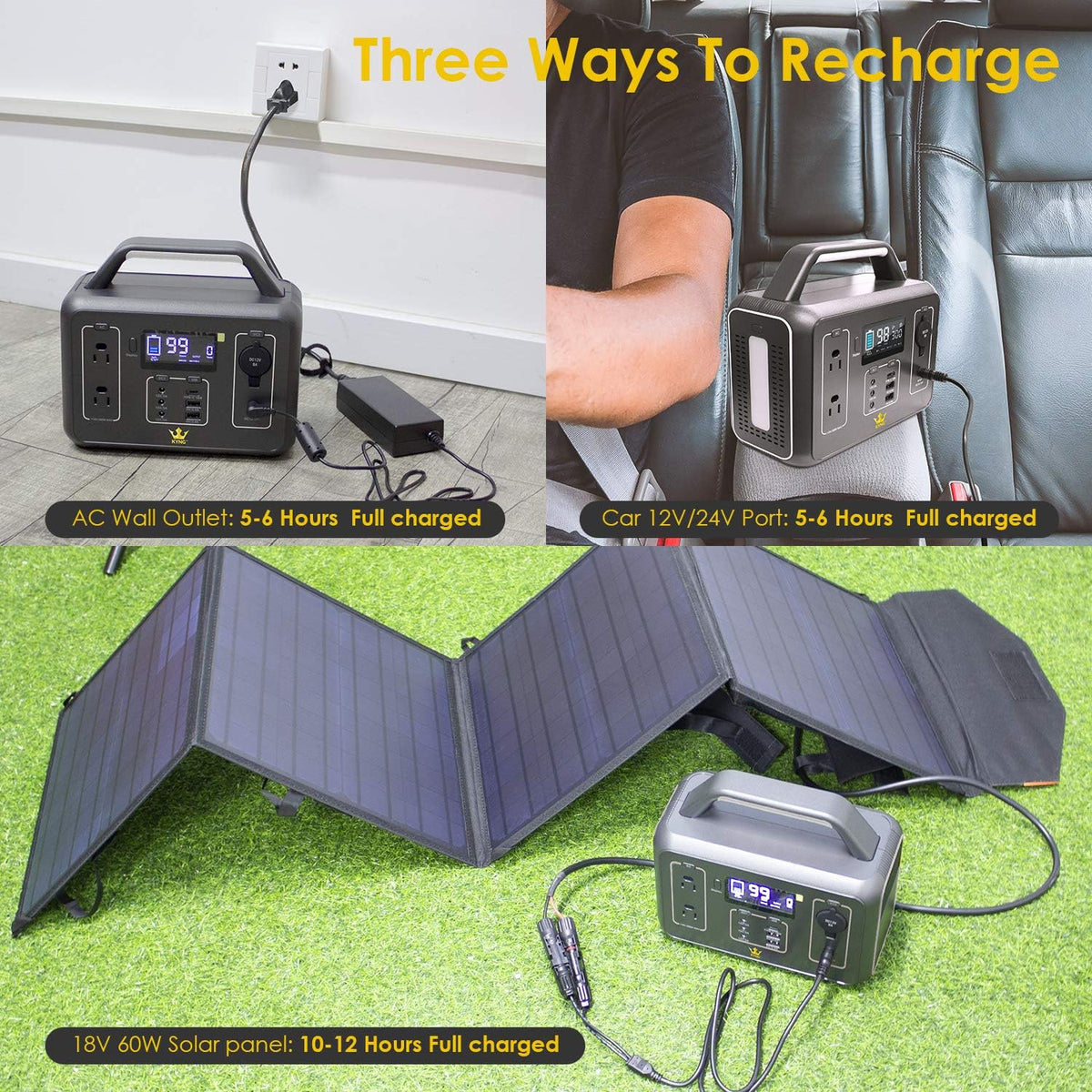 Portable Power Station 300W / 600W Peak Lithium Battery 280Wh 110V AC Pure Sine Wave F956636