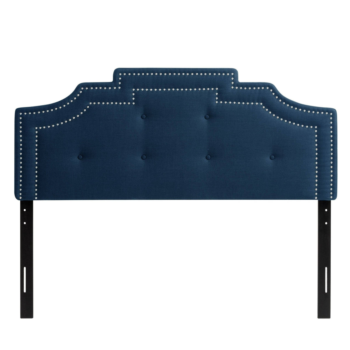 Navy Blue Button Tufted Headboard J867