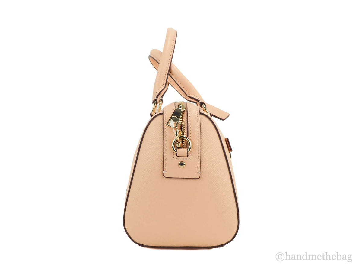 Faded Blush Grain Leather Medium Satchel Crossbody Handbag N1062