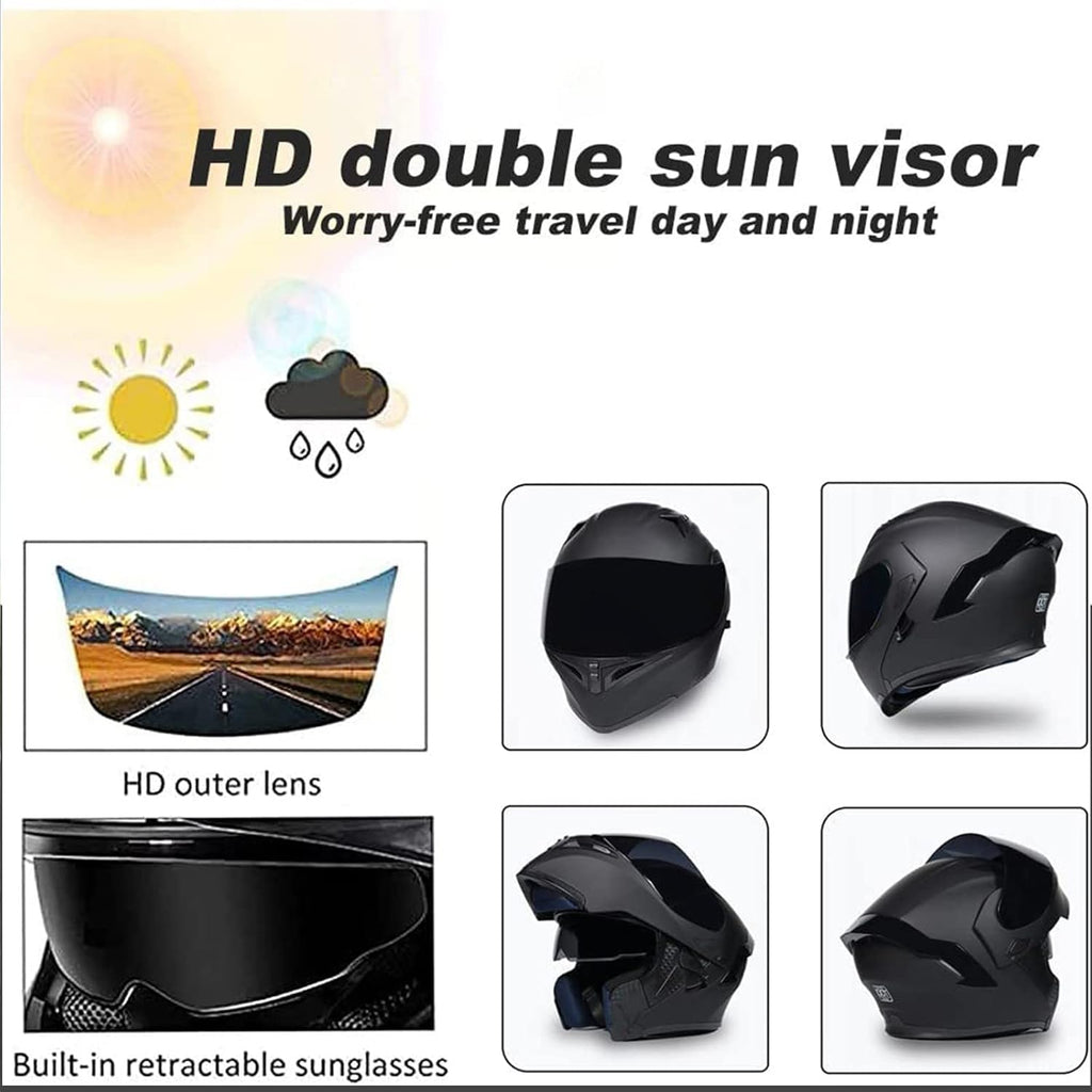 Full Face Flip Up Modular Dual Visor Motorcycle Helmet T452