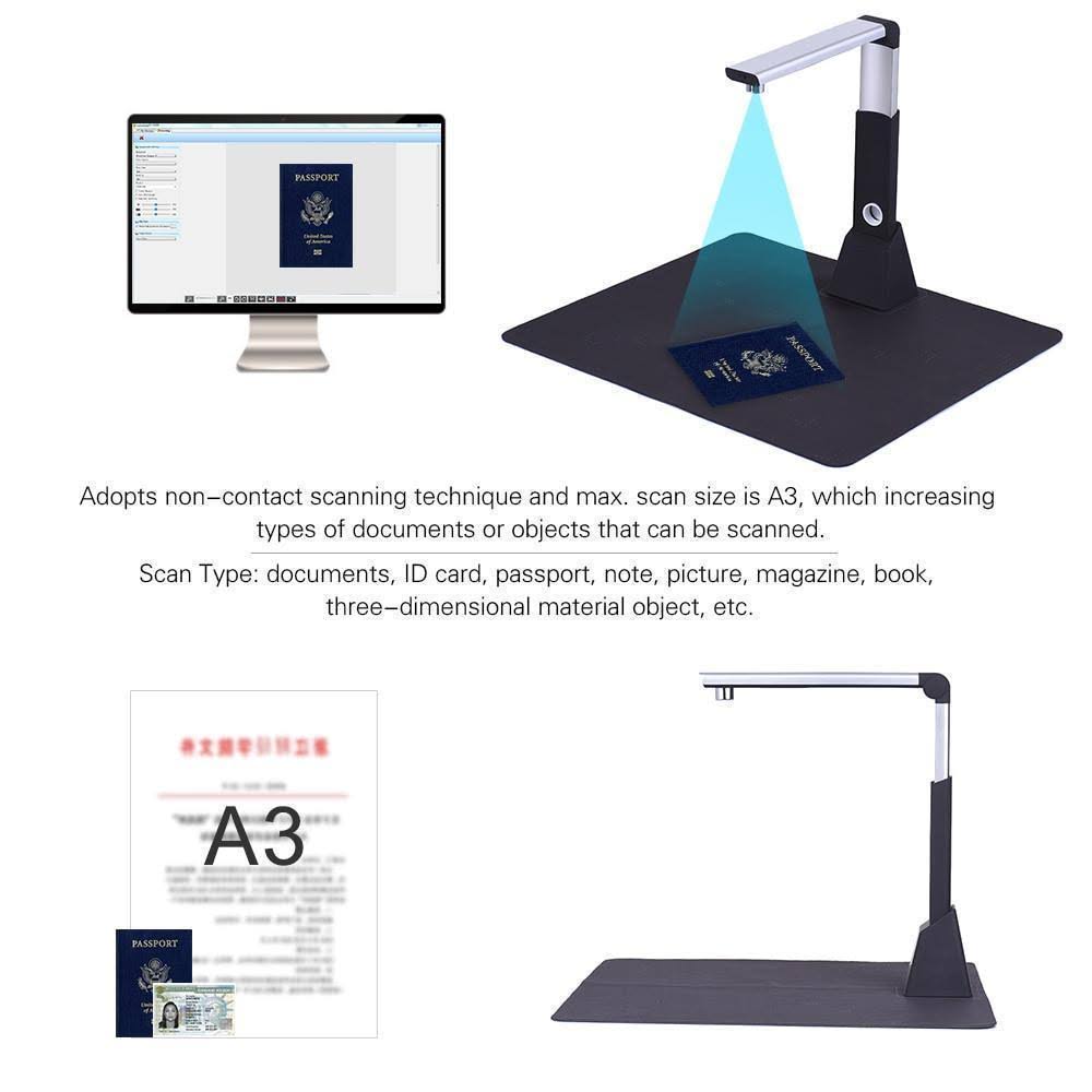 Portable Document Camera Scanner A3 with OCR Function LED Light K6970