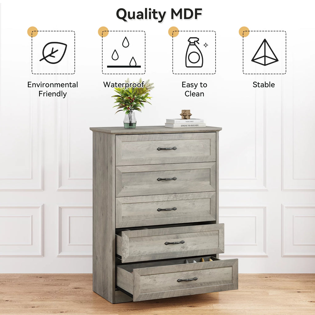5 Drawer Grey Dresser Y636255