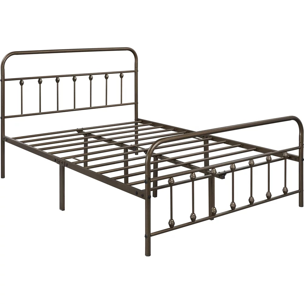 Queen Metal Bed Frame with Headboard & Footboard R10668