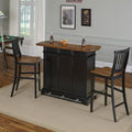 Black Bar and Two Stools O21924