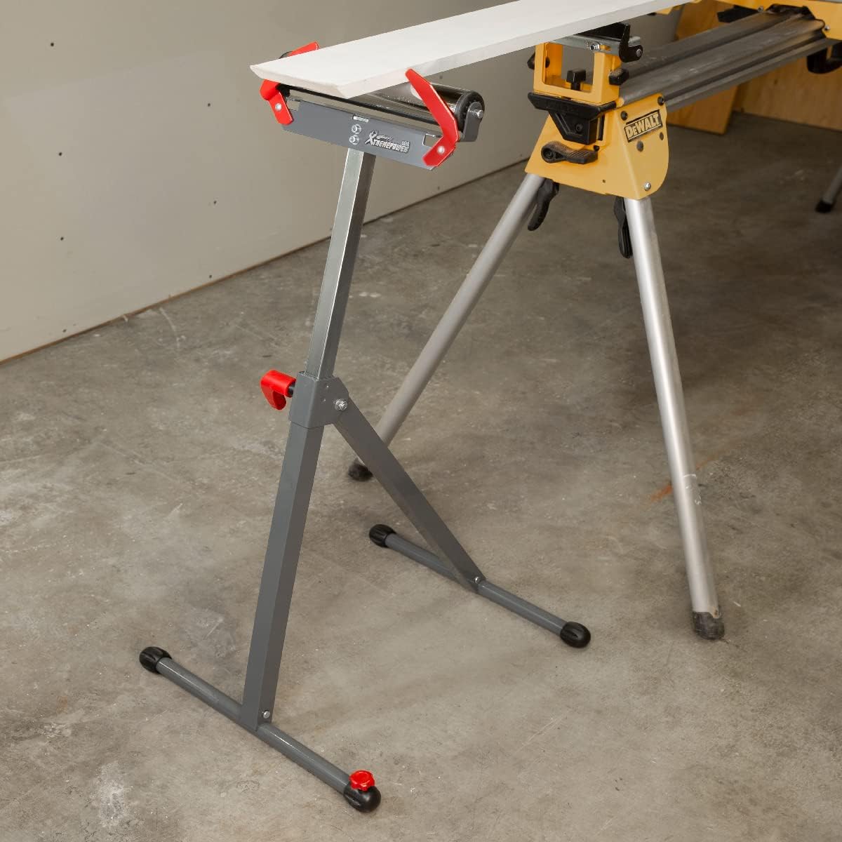 Folding Roller Stand Saw Horse Table, 250 LBS Load Capacity, Grey, Pack of 2 W872738