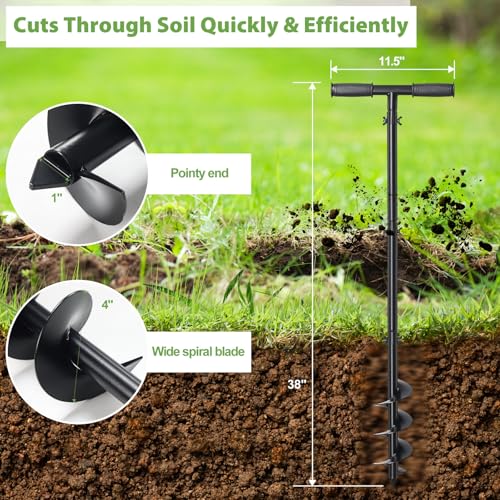 38 Inch Post Hole Digger Hand Auger Spiral Drill R7073