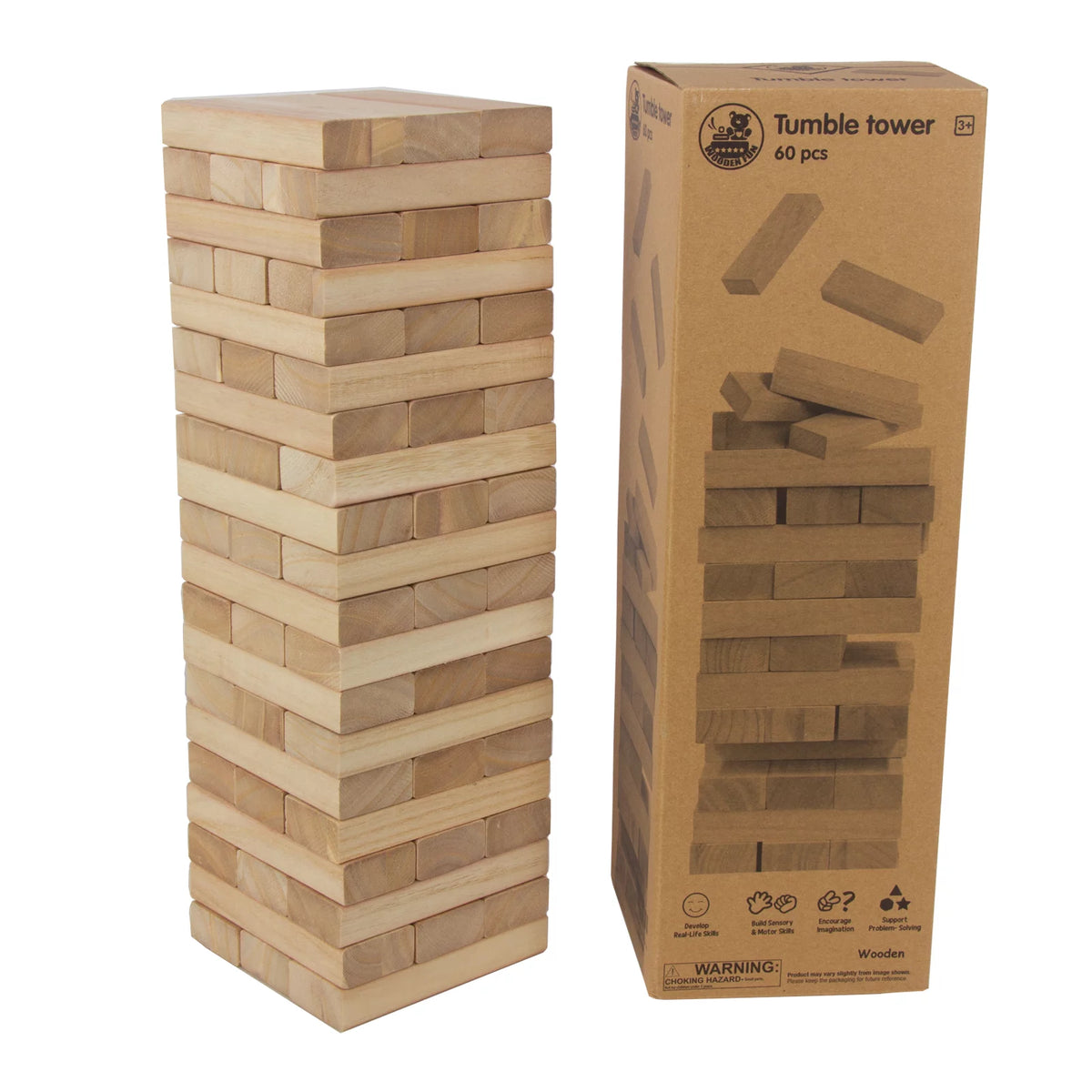 Large Wood Stacking Blocks Tumbling Timber Toy Q1546