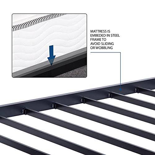 18 inch Tall Heavy Duty Steel Slat Non-Slip Bed Frame Cal King S2823