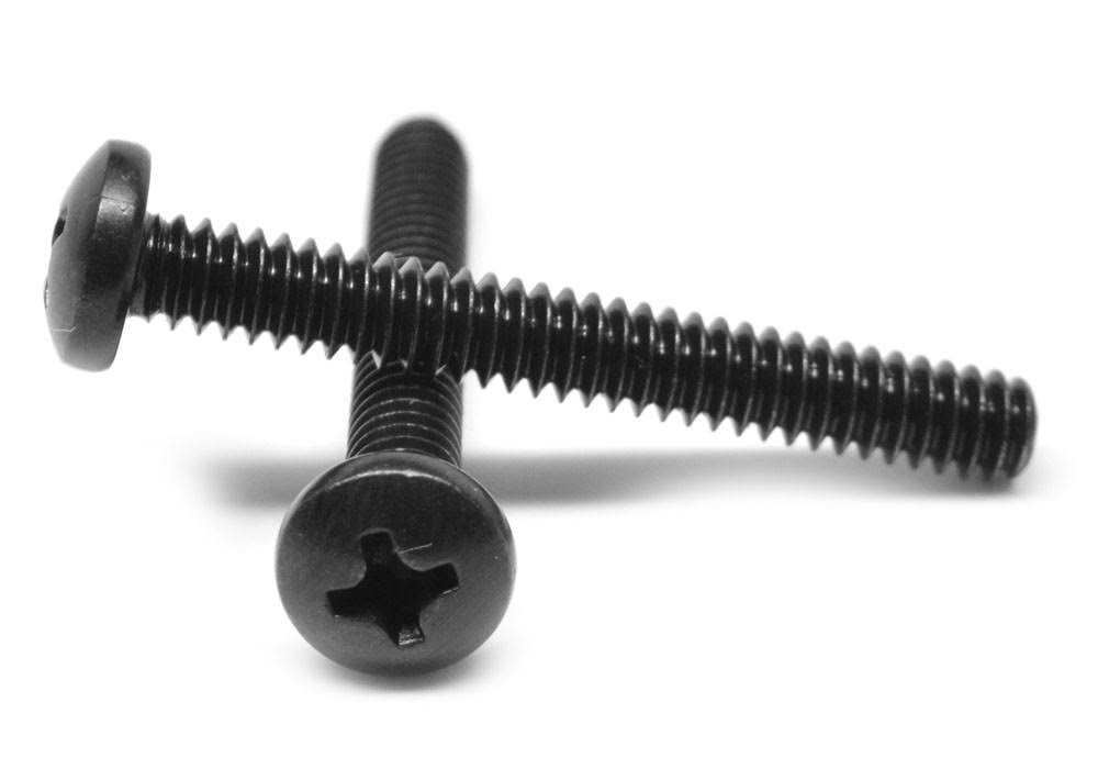 5/16-18 x 2 1/4 Coarse Thread Machine Screw Phillips Pan Head Low Carbon Steel Black Oxide J357355