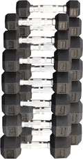 Rubber Coated Hexagon Dumbbells Pairs Encased Hand Weights X8744