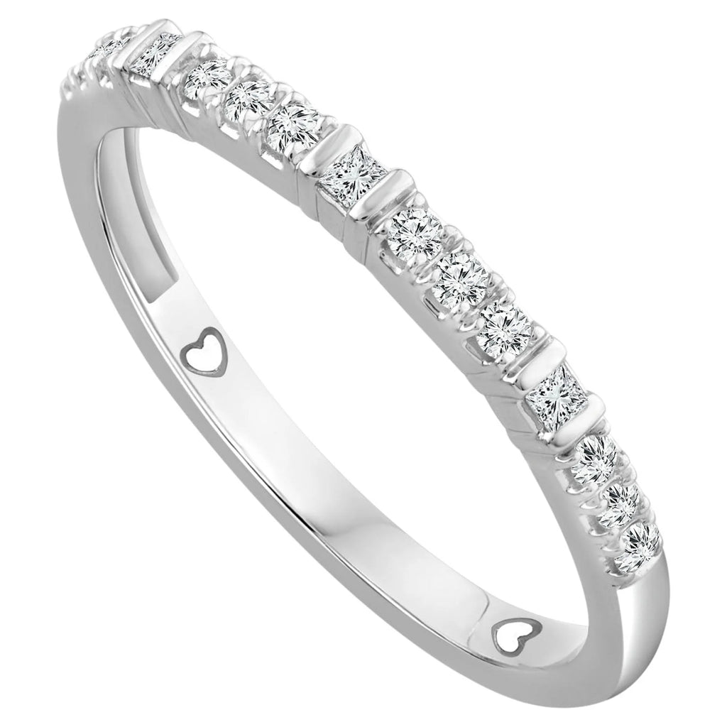 10K White Gold Diamond Stackable Band Y3248