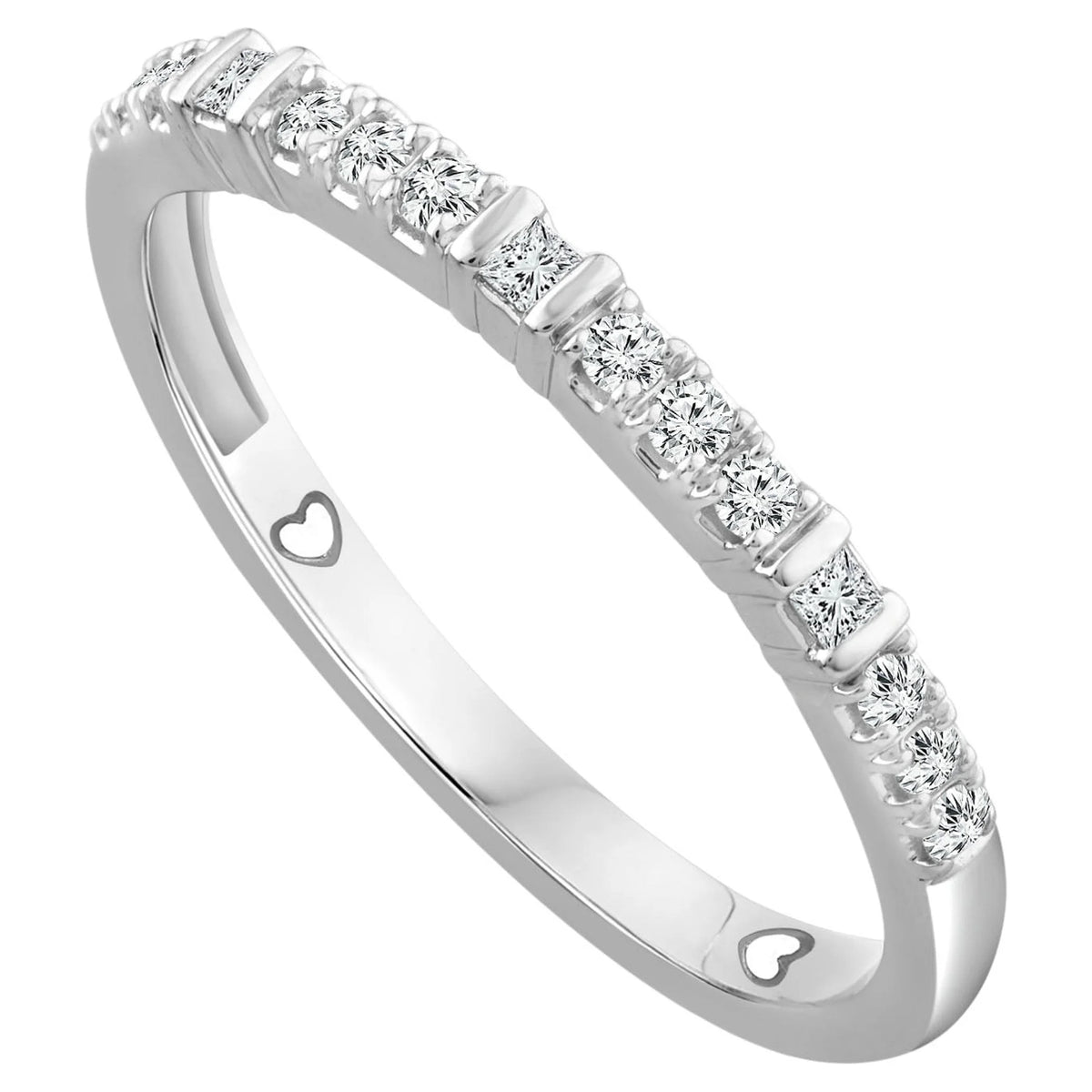 10K White Gold Diamond Stackable Band Y3248