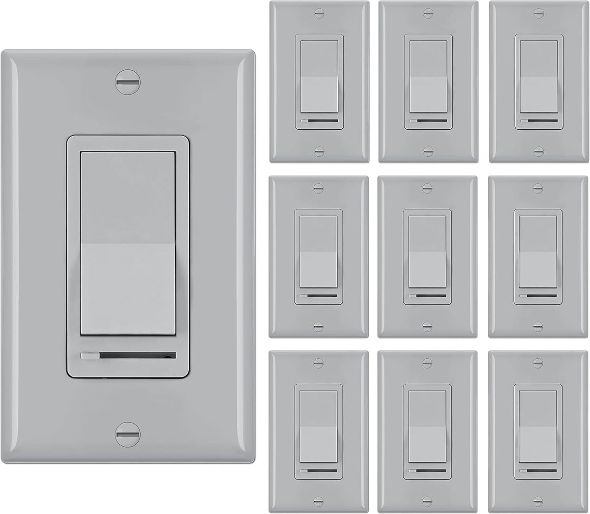 [10 Pack] White Dimmer Light Switch A1493