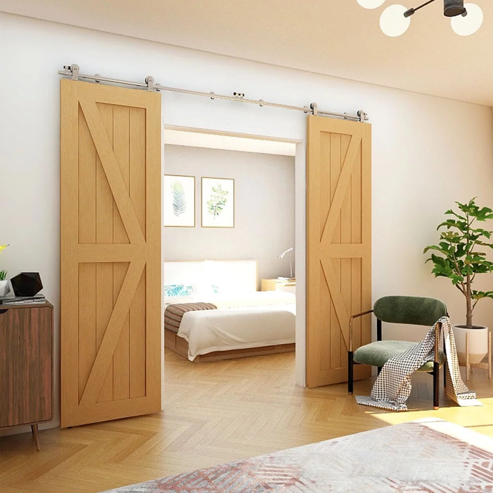 14Ft Stainless Steel Sliding Barn Door Hardware Kit I739