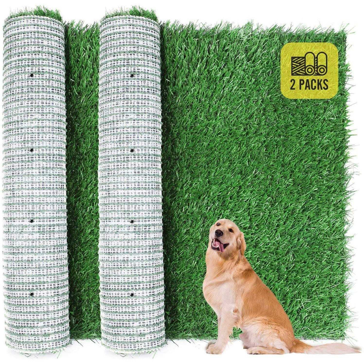 2-Pack Portable Washable Dog Grass Pad J962831