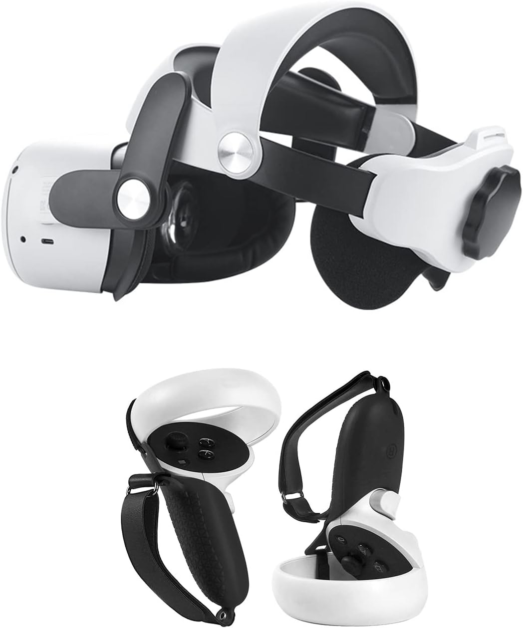 White Silicone Face Cover and Head Strap Pack of 2 I314