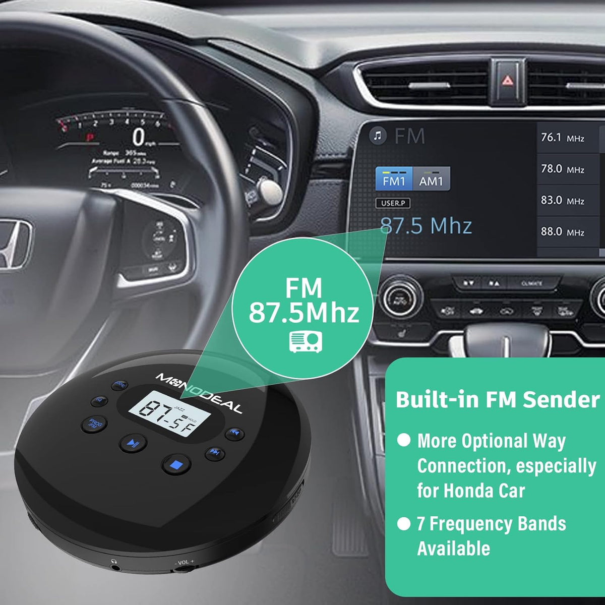 Portable CD Player with FM Transmitter U8721