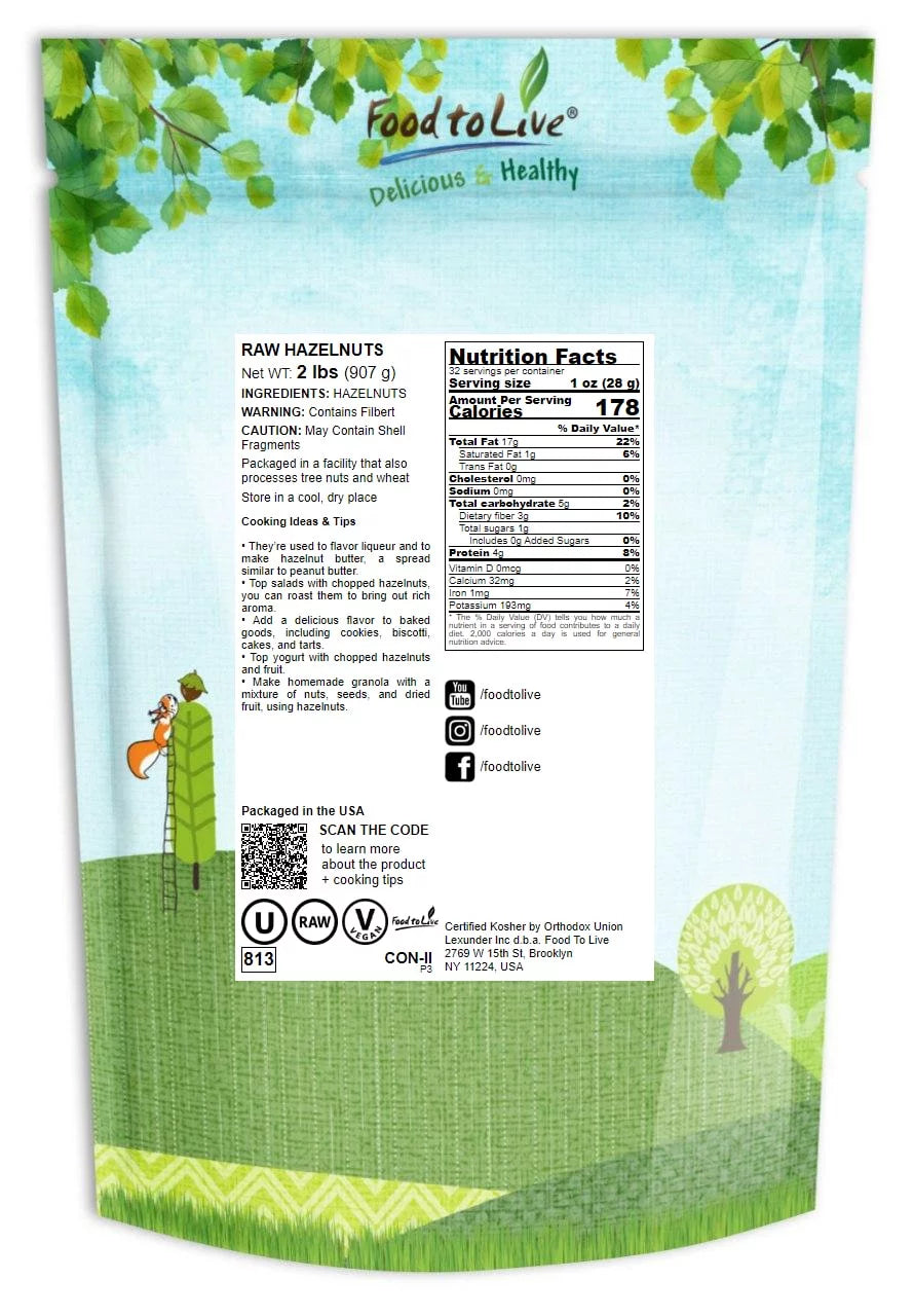 Raw Hazelnuts, 2 Pounds M77098