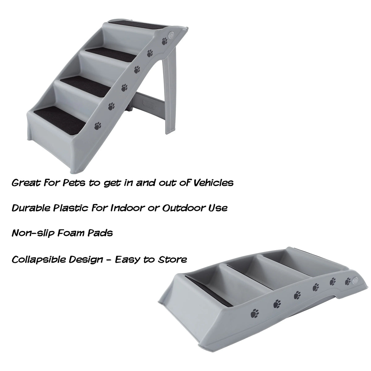 Gray 4 Step Pet Stairs V531150