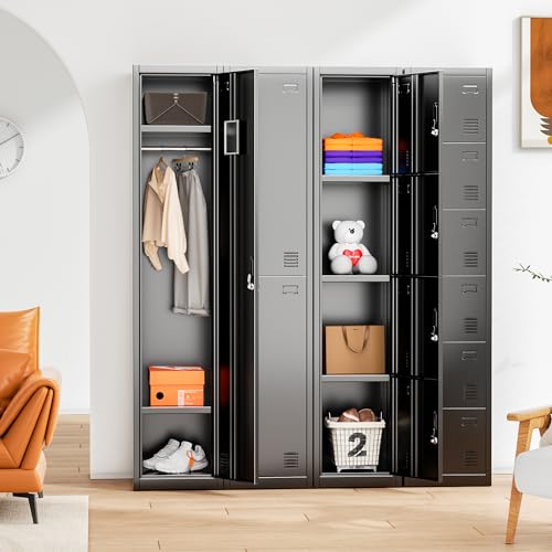 Black 6 Door Steel Lockers Z8894
