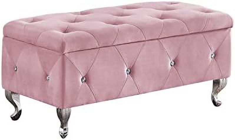 Velvet Ottoman Bench with Safety Hinge K709
