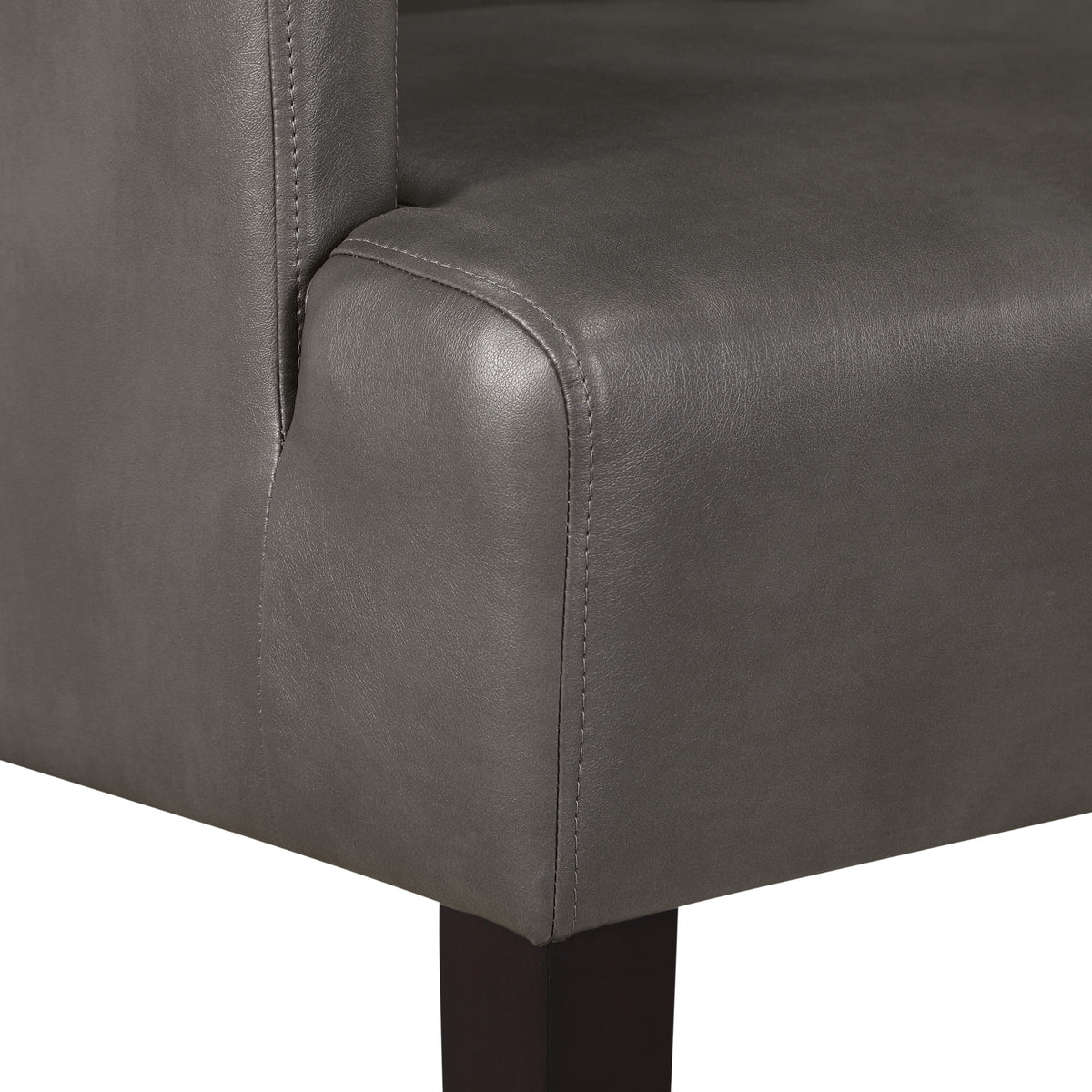 Pewter Faux Leather Guest Chair S715