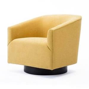 Beige Wood-Base Swivel Chair F354